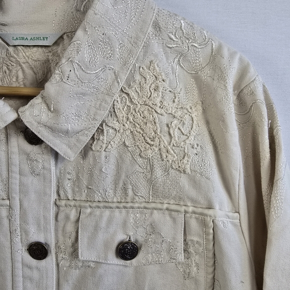 Laura Ashley Embroidered Cotton Jean Jacket - Picture 3 of 16
